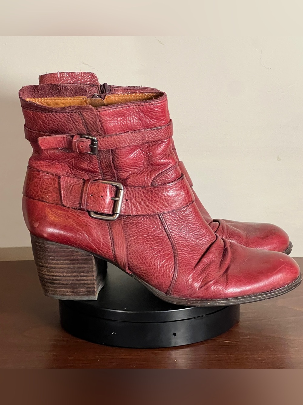 Naya Virtue - Soft, Supple Leather Boots, Bordo Red - US 12
